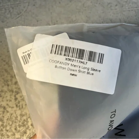 Coofandy Men's Navy Blue Shirt with Plaid Accents Sz L - Picture 8 of 9